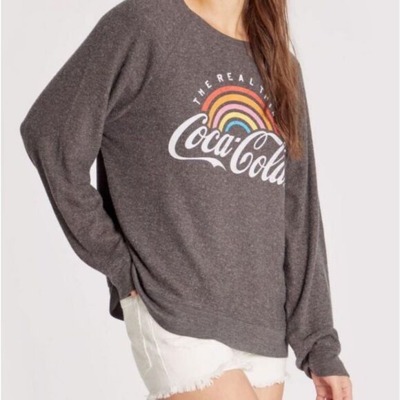 WILDFOX AND COCA COLA THE REAL THING SOMMERS SLIGHTLY OVERSIZED SWEATSHIRT NWT - Picture 2 of 10